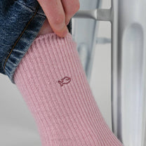 Calze in lana e angora rosa