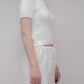 T-shirt in maglia di cotone a trama spessa