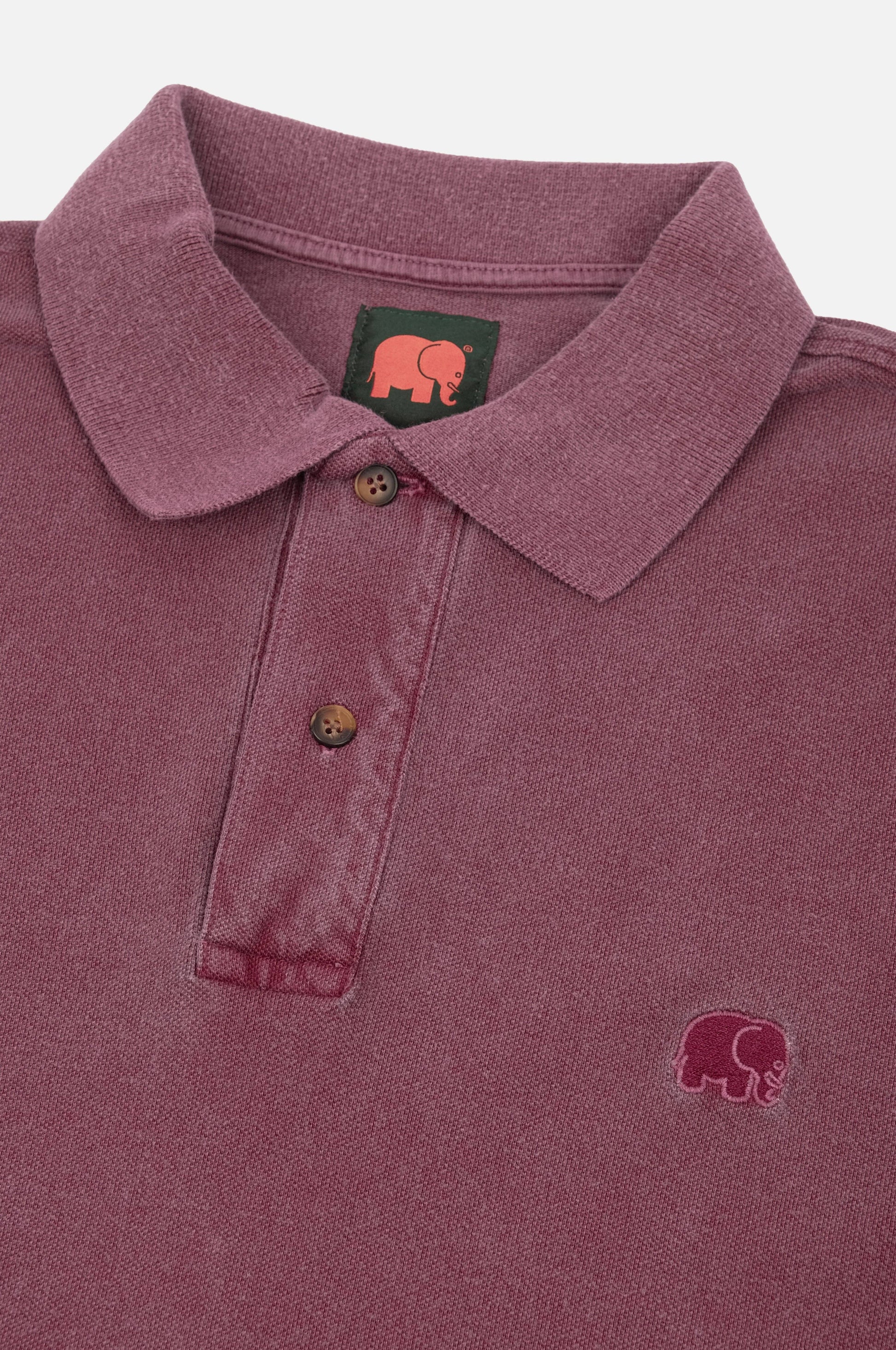 Polo in cotone biologico pigmentato color Zinfandel