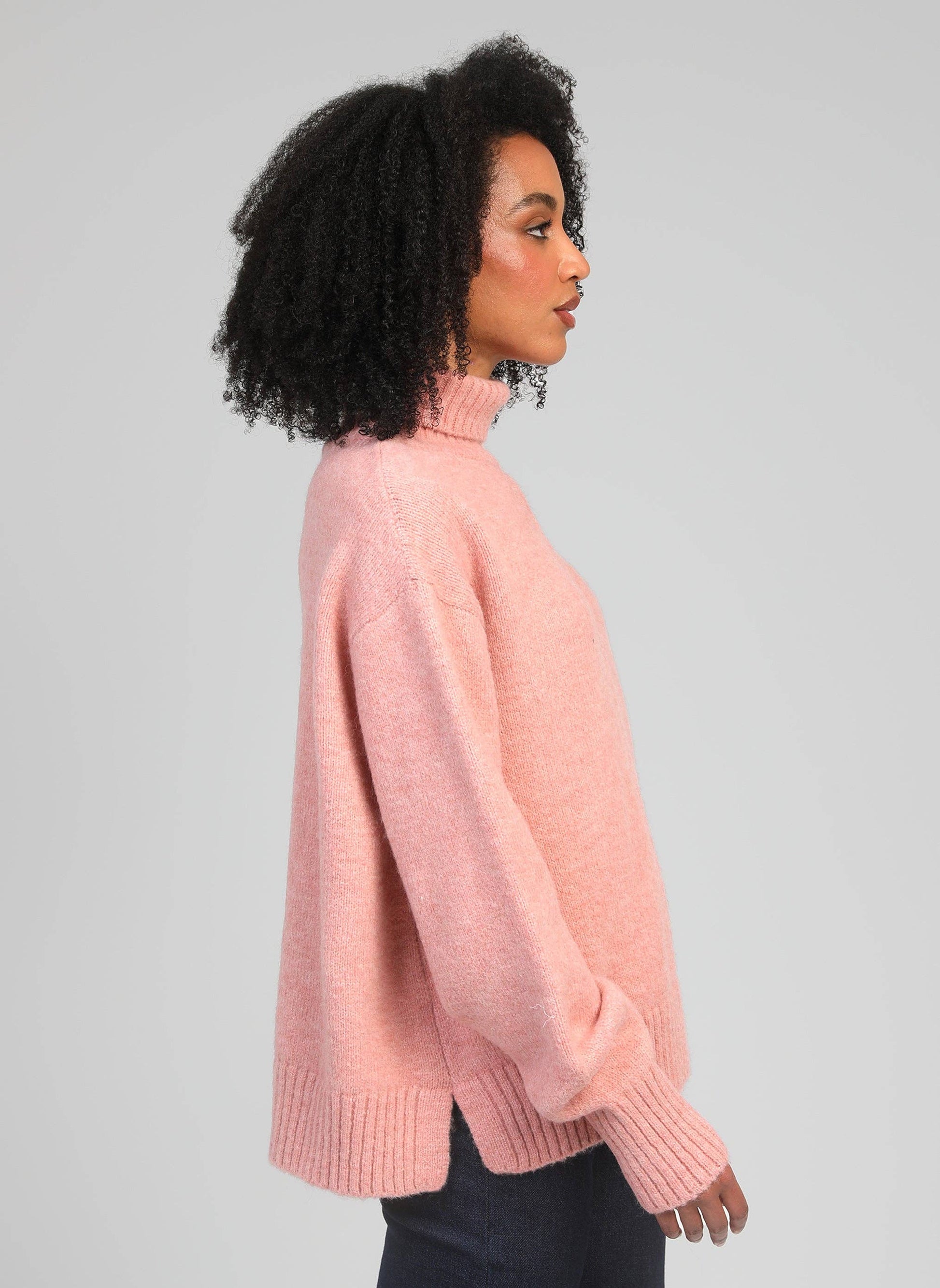 Maglione dolcevita Lipy color pesca