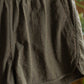 Shorts track Luca a righe oliva in lino e cotone