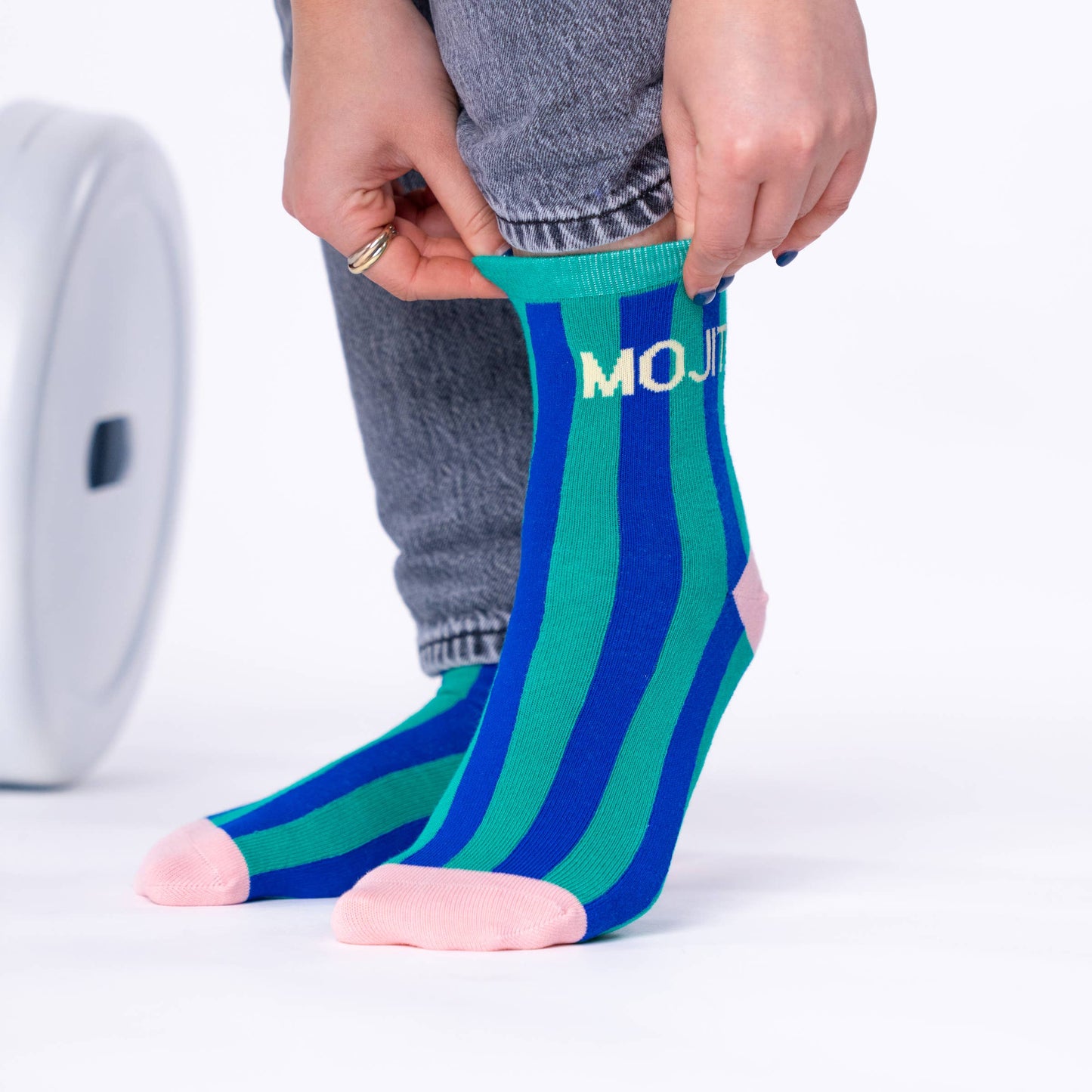 Calzini a righe Mojito in cotone pettinato