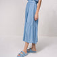 Gonna midi in denim leggero con bottoni frontali
