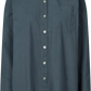 Camicia lunga in popeline con maniche raglan blu denim