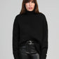 Maglione dolcevita nero morbido