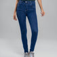 Jeans skinny elasticizzati blu marino da donna