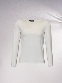 Maglione base aderente a maniche lunghe con scollo quadrato