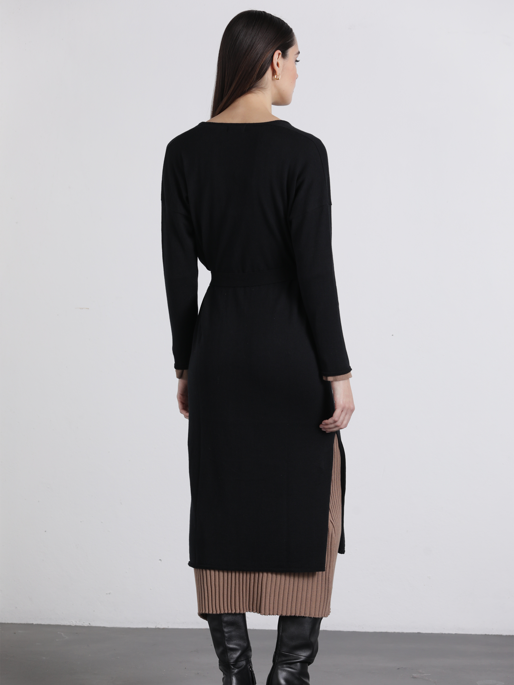 Cappotto lungo morbido con cintura