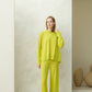 Pantaloni a gamba larga in lana merino extrafine