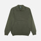 Maglia uomo in lana jacquard con zip a quarto color salvia