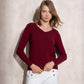Maglia basic in viscosa con scollo a V
