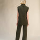 Pantaloni a gamba larga in misto cashmere tinta unita
