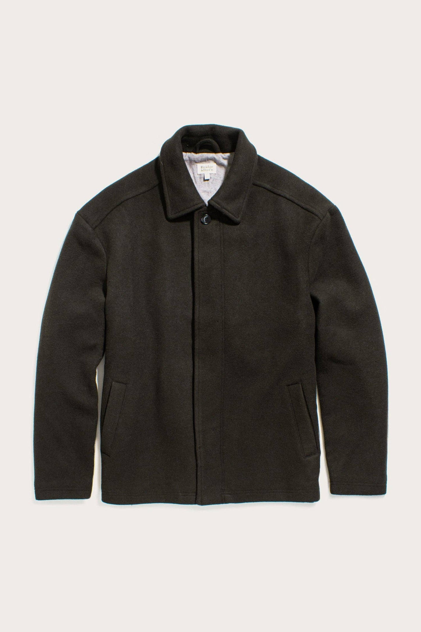 Cappotto corto Clive in lana verde salvia scuro