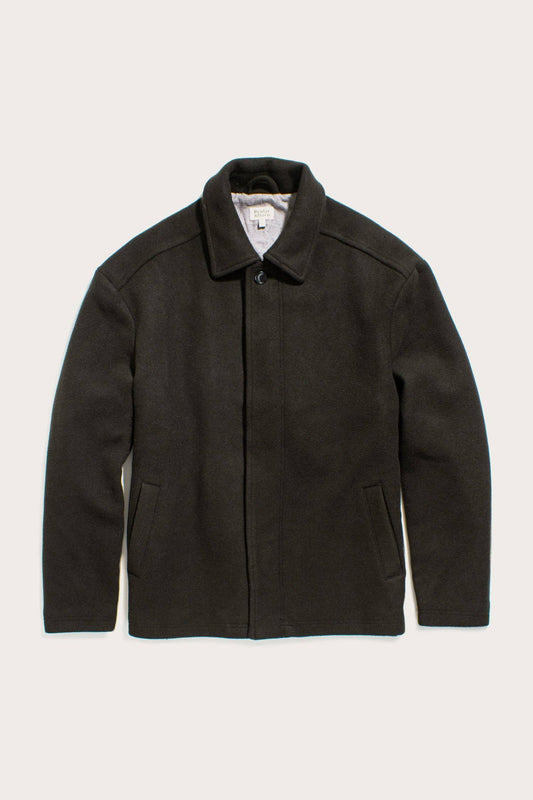 Cappotto corto Clive in lana verde salvia scuro