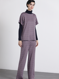 Pantaloni palazzo jacquard a rombi