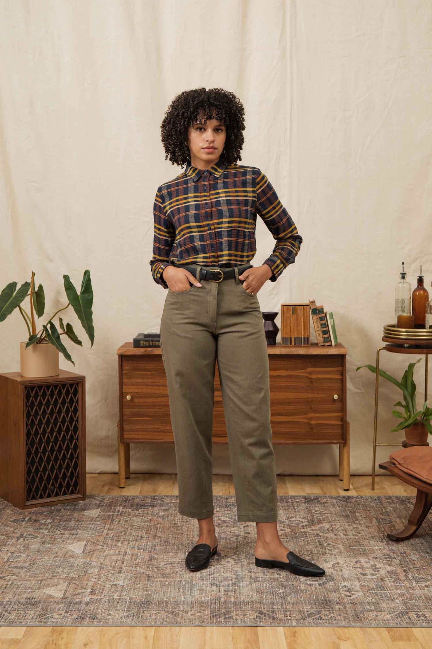 Camicia slim a quadri Alba del Deserto