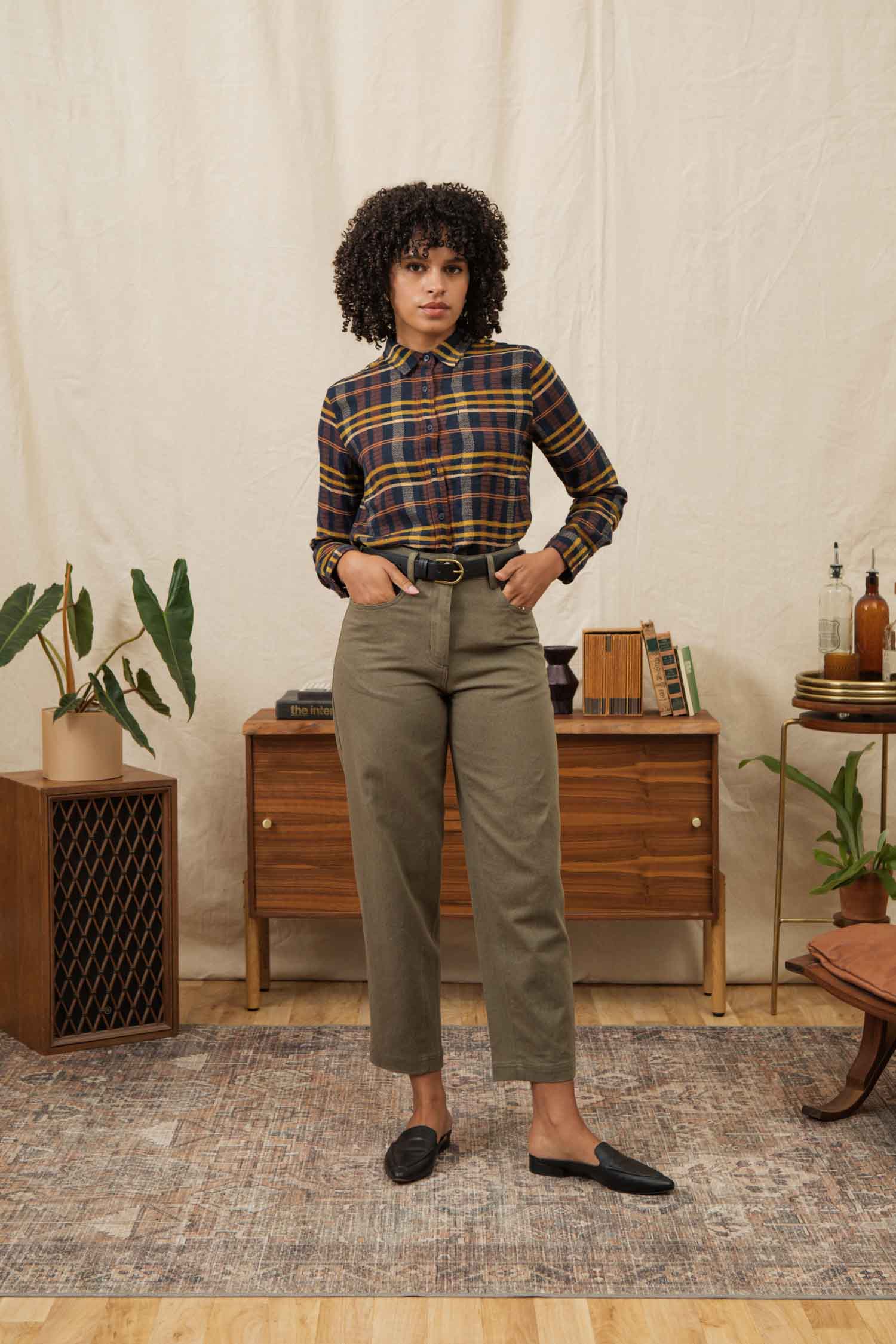 Camicia slim a quadri Alba del Deserto