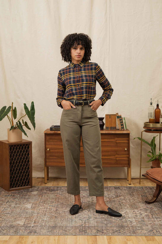 Camicia slim a quadri Alba del Deserto