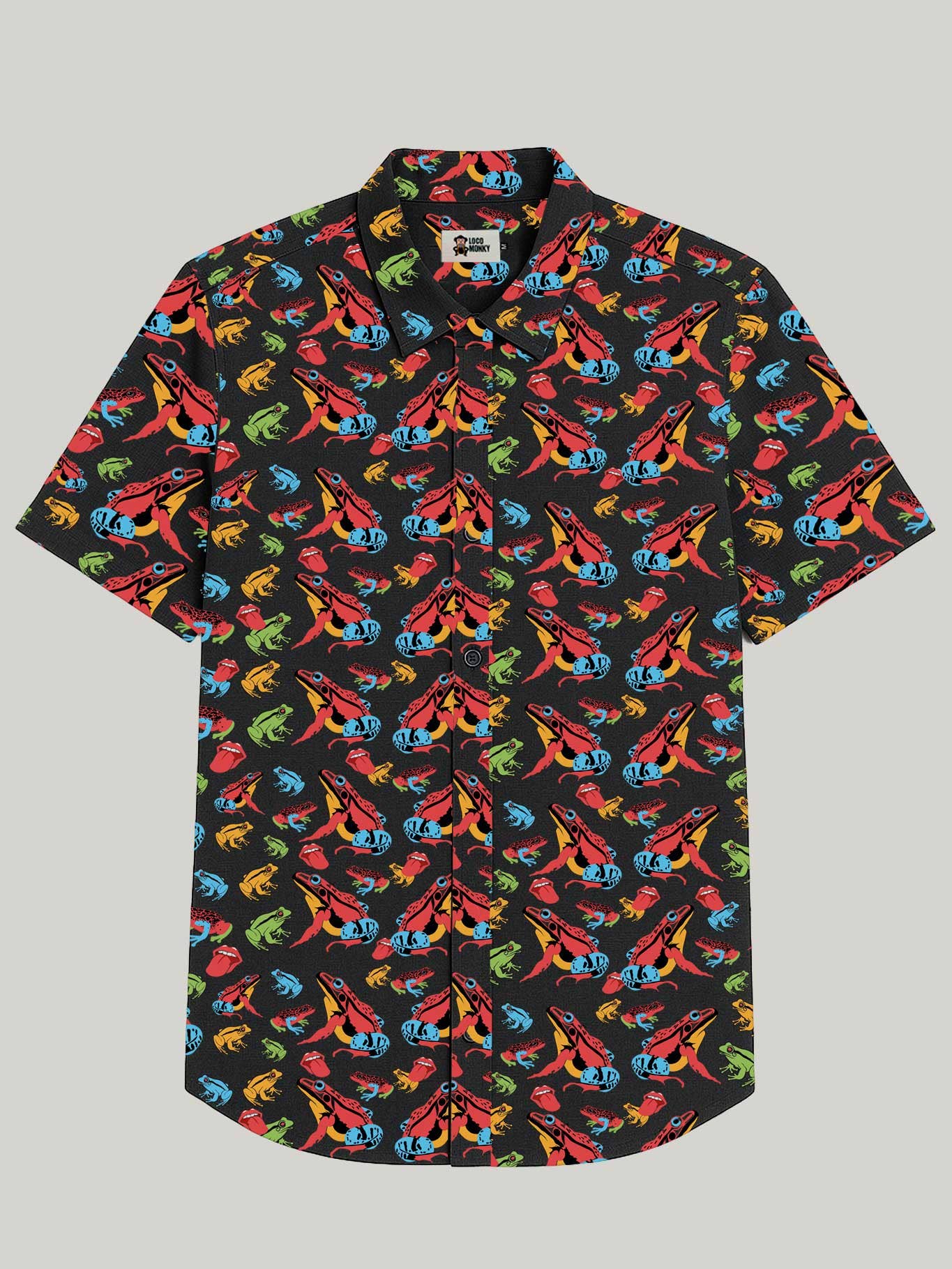 Camicia Happy Toads a maniche corte in viscosa