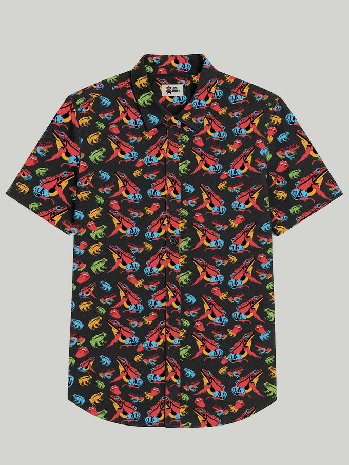 Camicia Happy Toads a maniche corte in viscosa