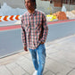 Camicia di flanella a quadri da uomo Chop Plaid rosa
