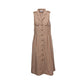Vestito midi in viscosa e lino con bottoni