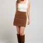 Gonna lunga estiva boho in cotone e lino bordeaux