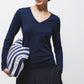 Maglione in maglia liscia con scollo a V