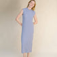 Abito smanicato in maglia a trecce misto cashmere
