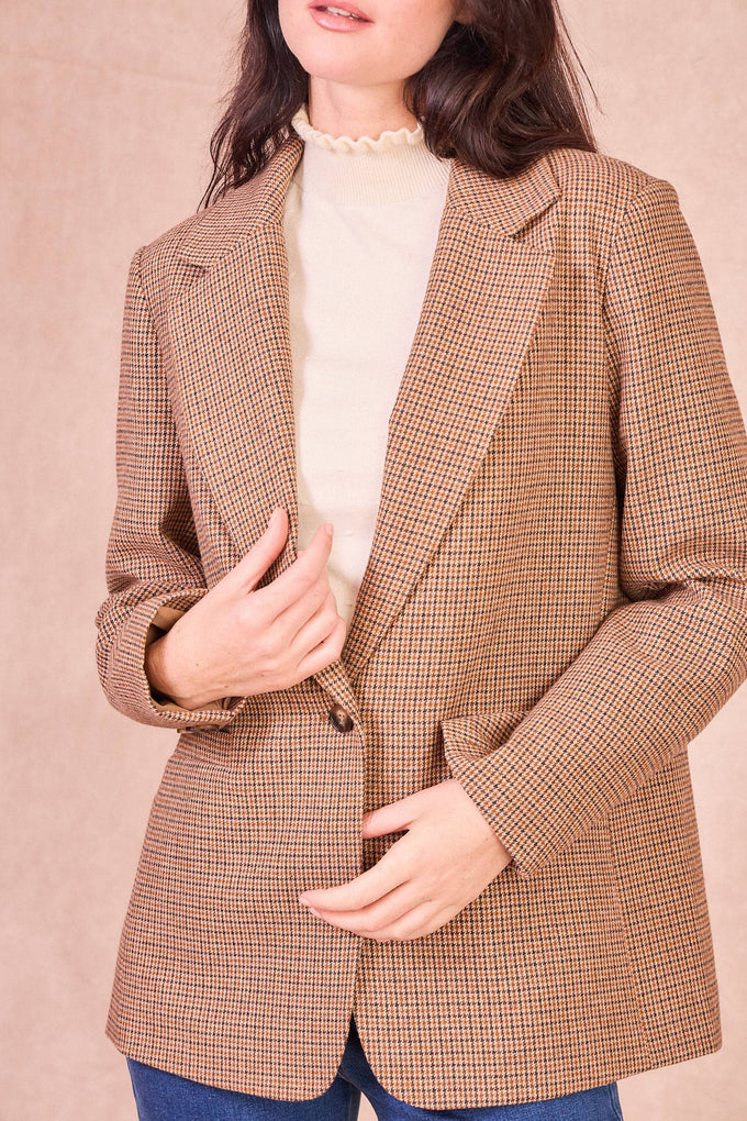 Giacca sartoriale a quadri in misto lana Gustin