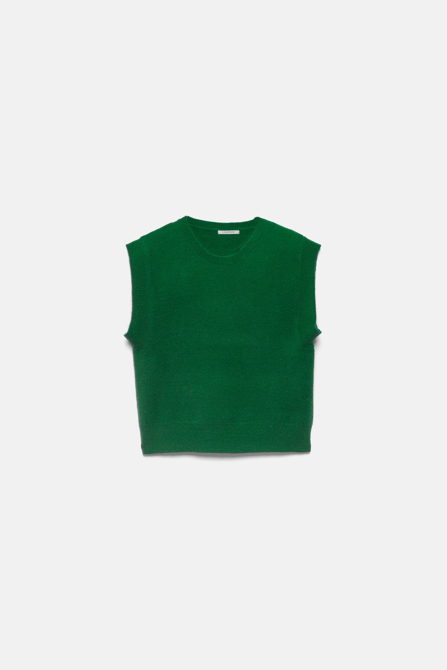 Gilet in maglia rasata con girocollo