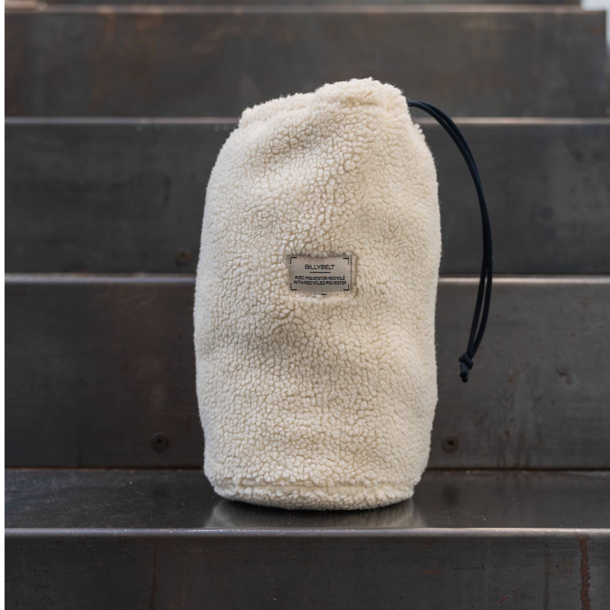 Felpa sherpa beige in poliestere riciclato