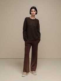 Maglione girocollo in maglia morbida da donna