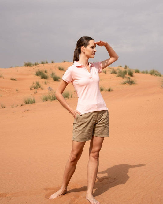 Polo donna antimacchia rosa baby in piqué