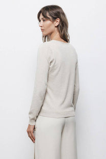 Maglione in maglia rasata con scollo a V