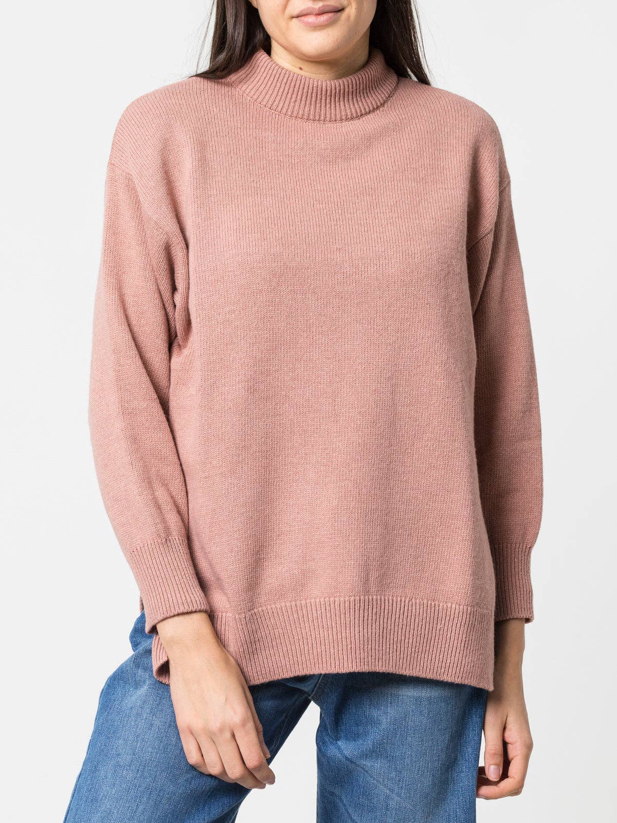 Maglione oversize in lana a collo alto