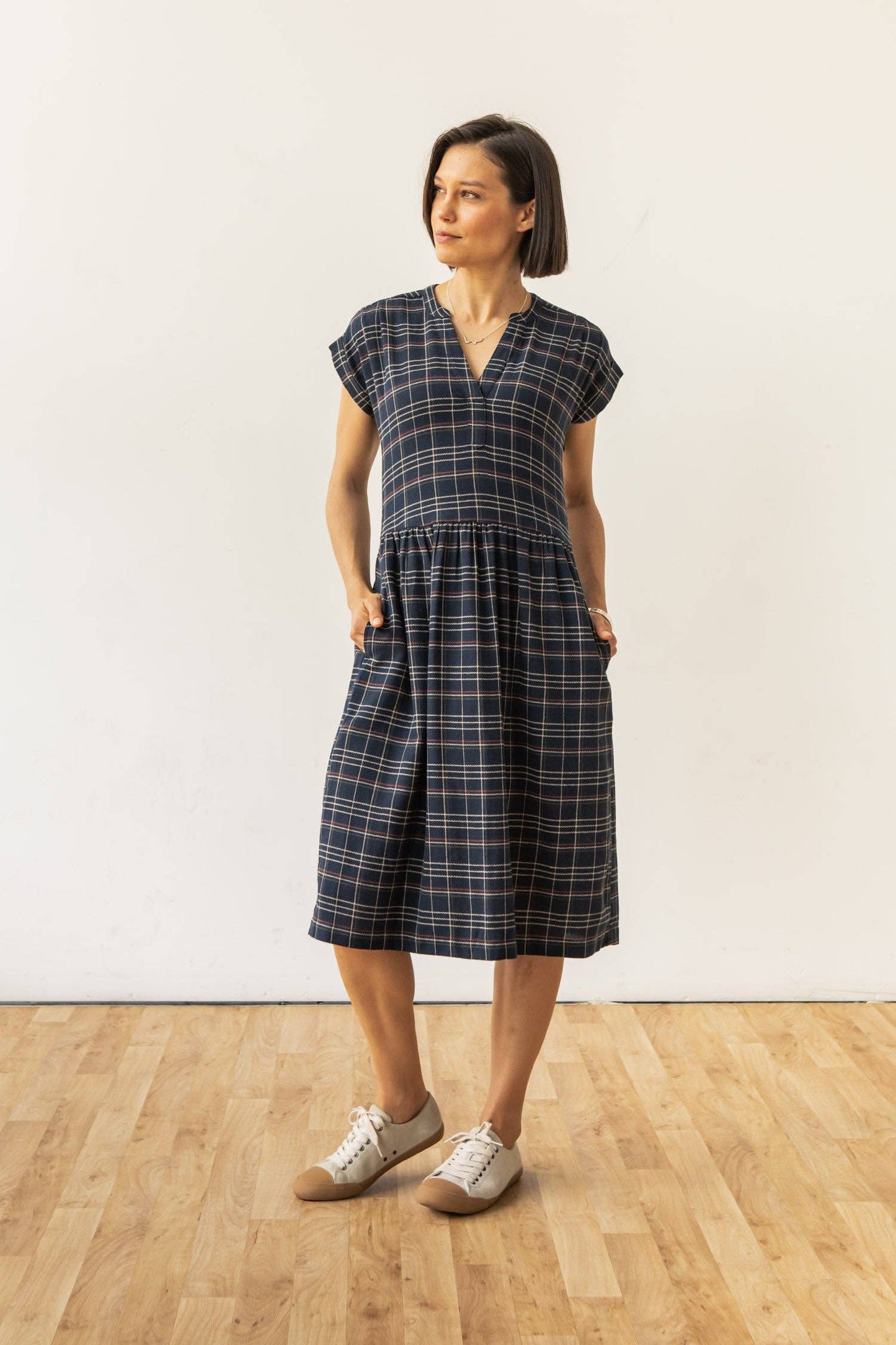 Abito midi Ira in tweed spigato crepuscolo