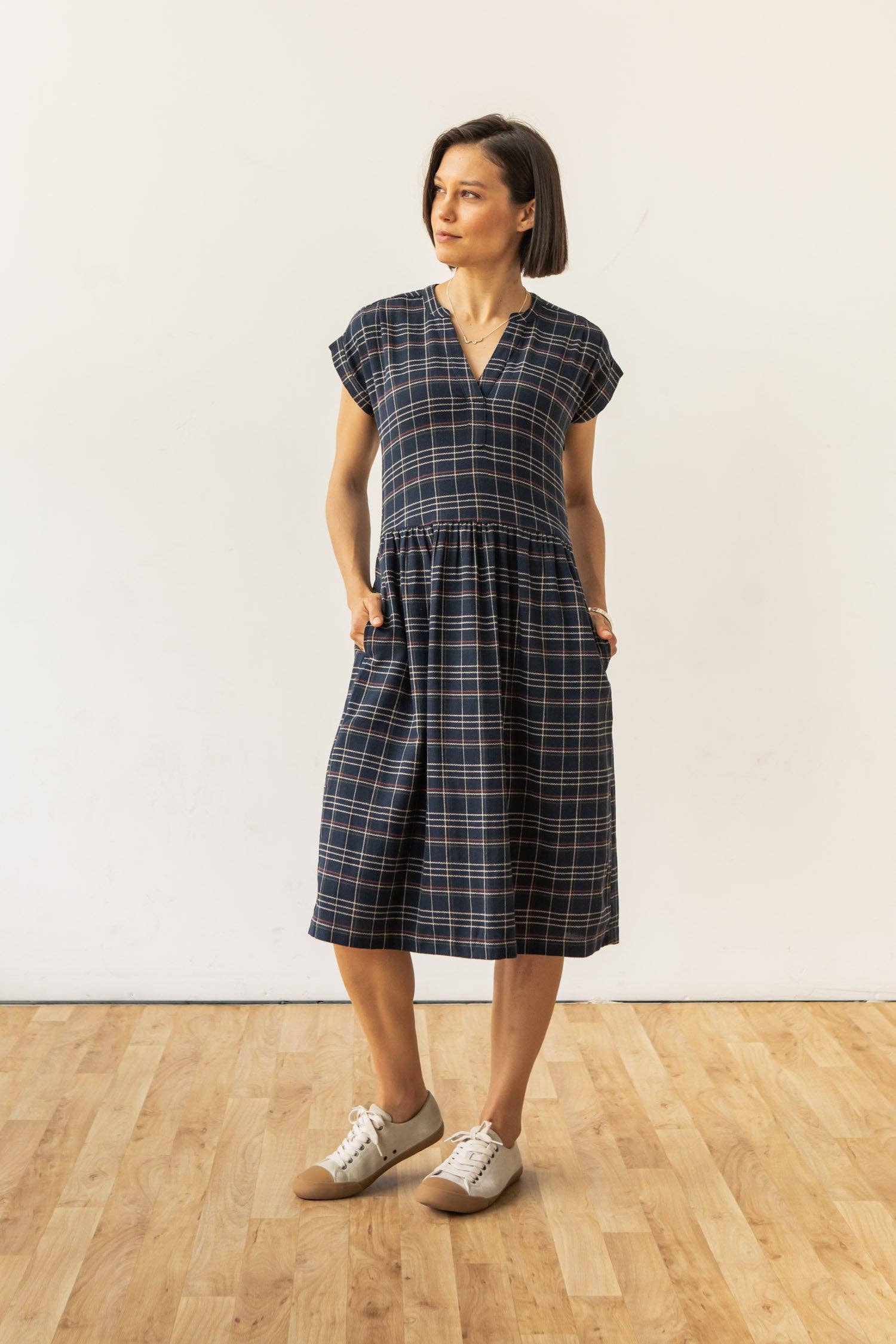 Abito midi Ira in tweed spigato crepuscolo