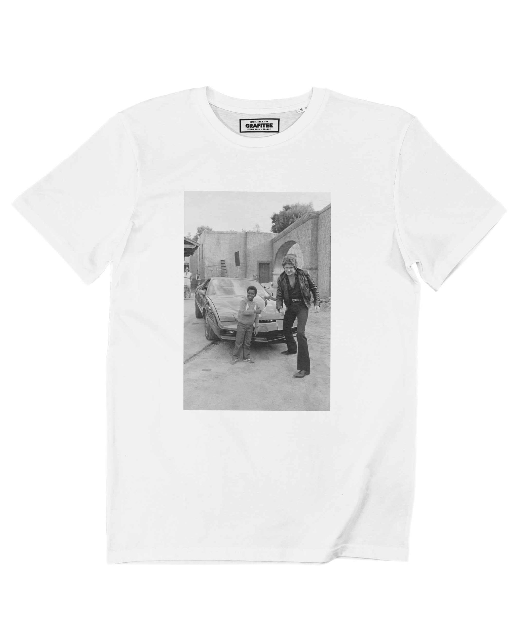 T-shirt unisex bianca con foto vintage