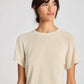 T-shirt in maglia di cotone biologico color ecrù