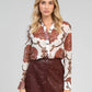 Camicia boho écru trasparente stampata