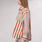 Tunica a righe in cotone con colletto a camicia