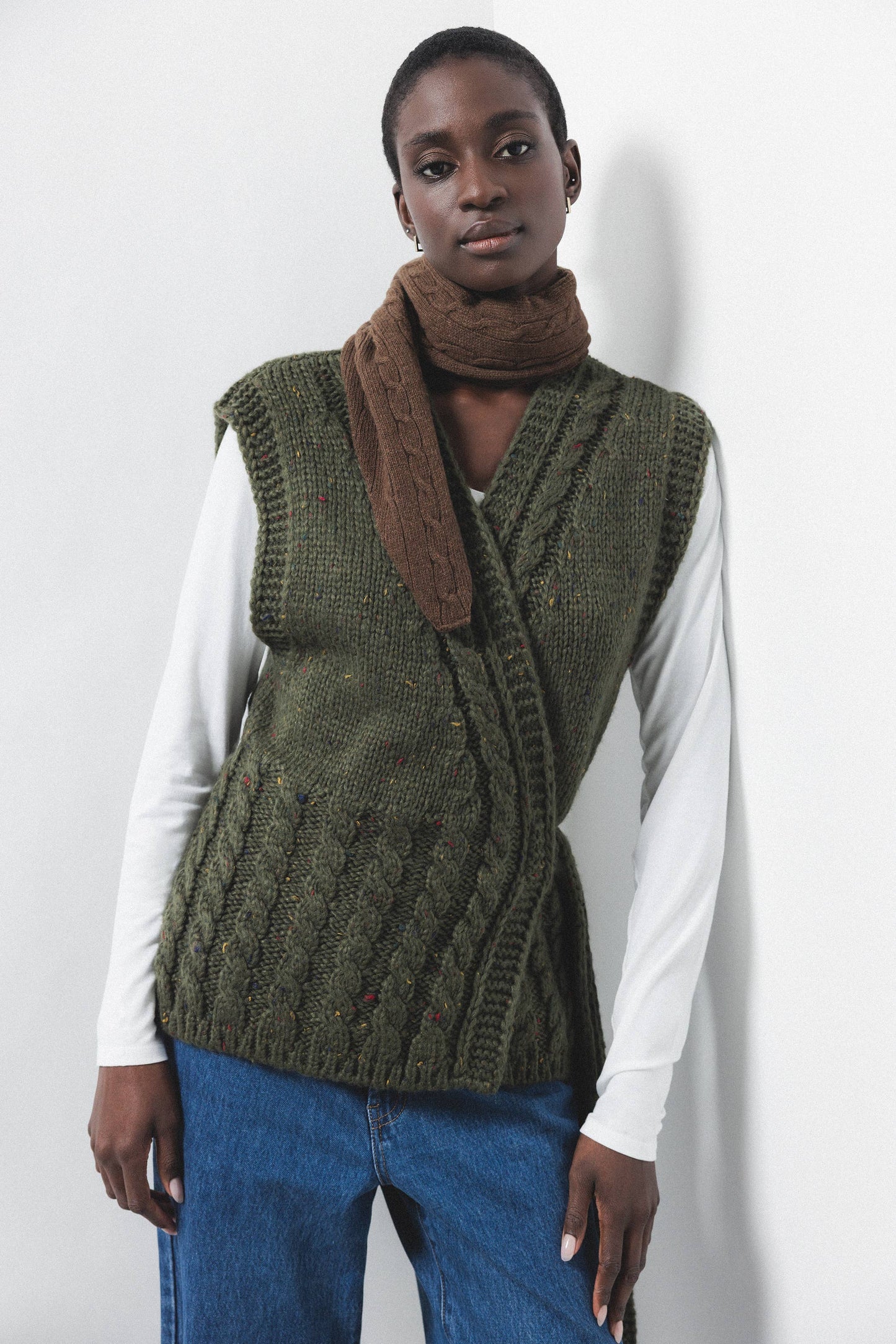 Gilet in maglia strutturata con scollo a V