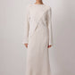 Abito maxi in cotone ricamato avorio