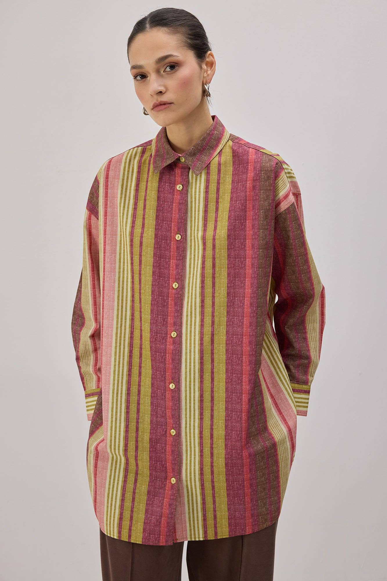 Camicia lunga a righe
