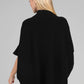 Poncho maglia nero a collo alto con bottoni