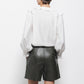 Pantaloncini in finta pelle effetto coccodrillo
