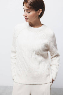 Maglione in maglia strutturata con maniche raglan