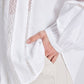 Camicia in popeline di cotone biologico con dettagli in pizzo