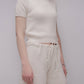 T-shirt in maglia di cotone a trama spessa